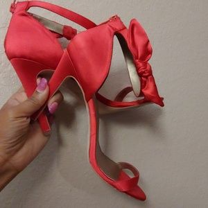 Badgley Mischka Belle Red Satin with Bow